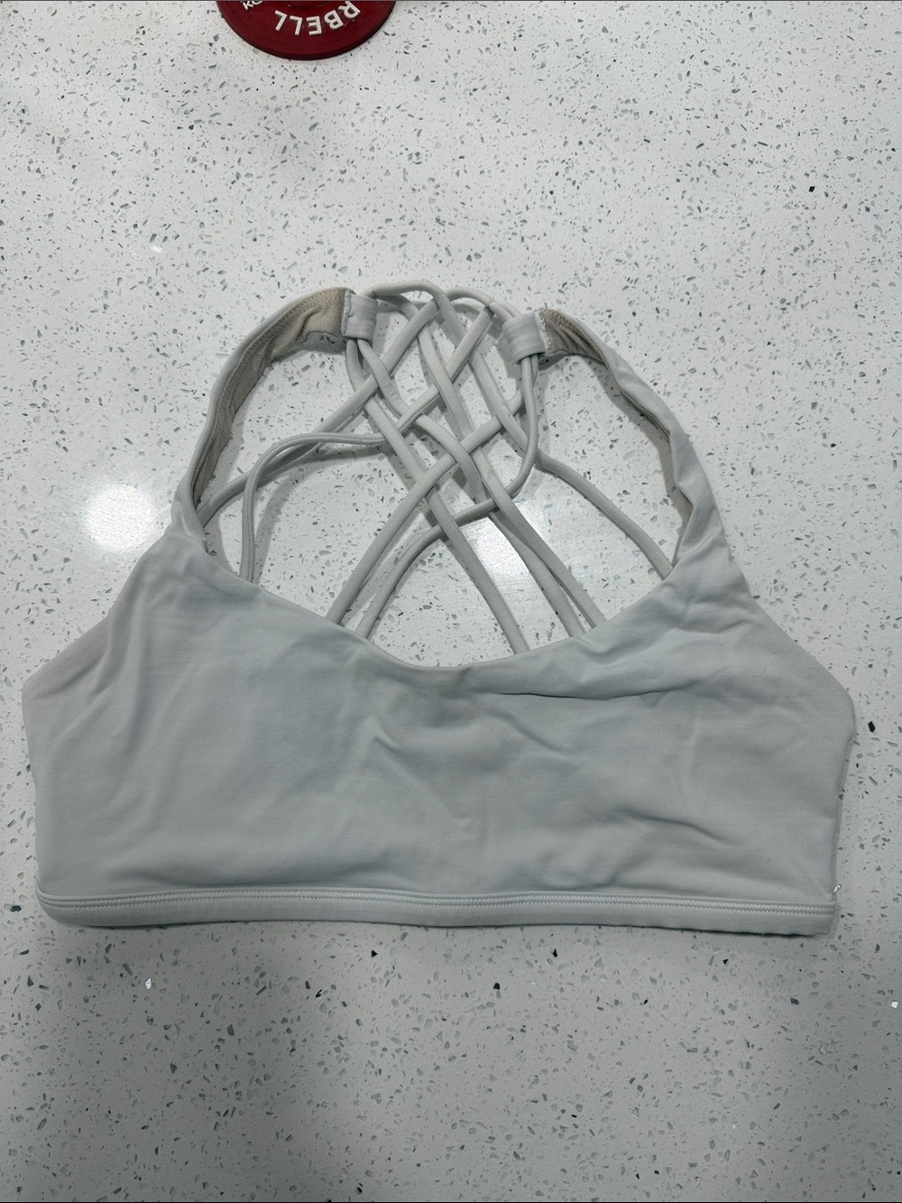 lululemon athletica White Strappy Lattice Back Sports Bra